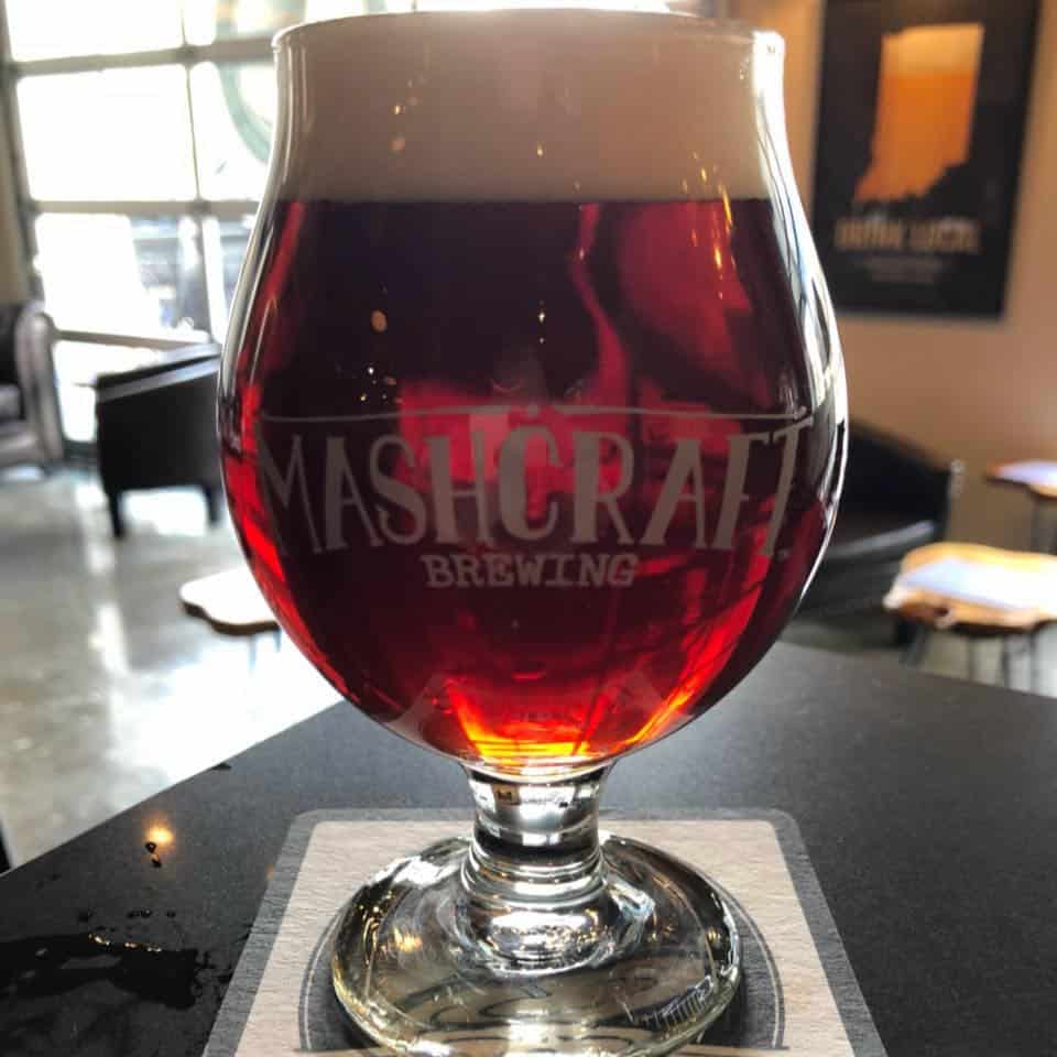 Glass of Beer featuring the Mashcraft Brewing Logo
