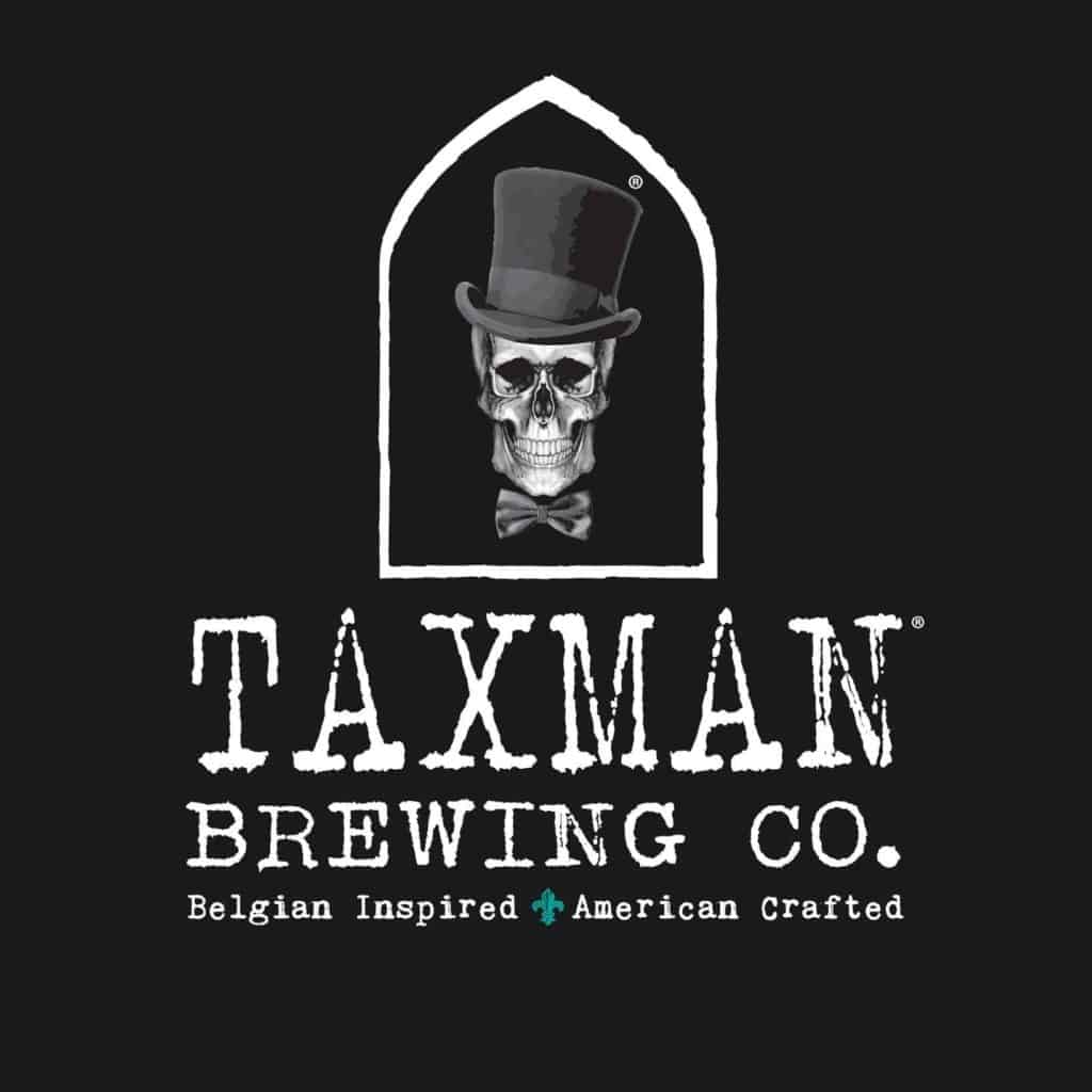 Taxman Brewing Company Logo Featuring a Skeleton Head wearing a Top Hat