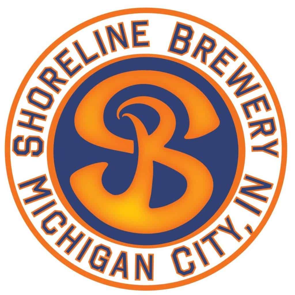 Shoreline Brewery Logo in Orange in Blue