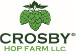 Crosby Ho Farms Text Based Logo featuring three hops cones