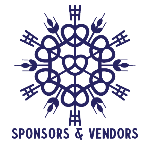 Winterfest Snowflake Button Blue Sponsorsh & Vendors