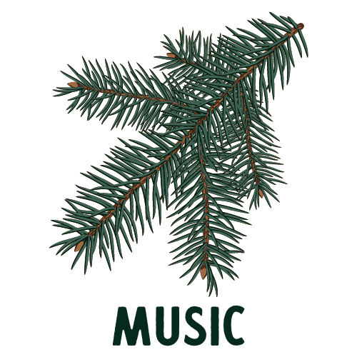 Winter Woodlands Sprig Button Music