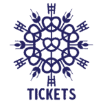 Winterfest Snowflake Button Blue Tickets