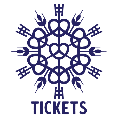 Winterfest Snowflake Button Blue Tickets