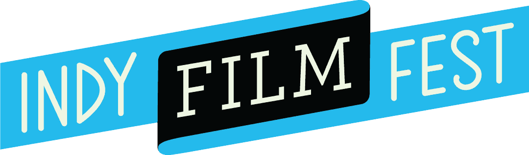 Indy Film Fest Logo Blue and Black Banner with White Lettering