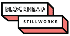 Blockhead Stillworks Logo 2 Rectangles Black letters