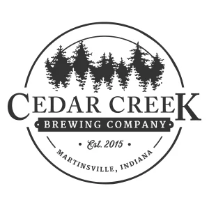 Cedar Creek Brewing Logo with trees black and white