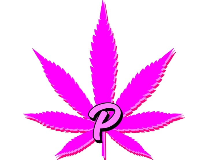 Pinky's Hempire Logo Pink Hemp Leaf