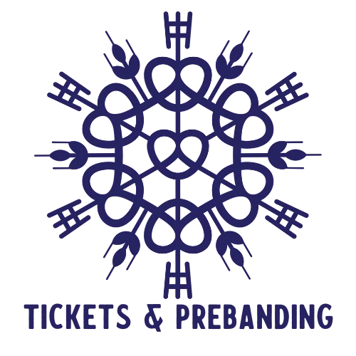 Winterfest Snowflake Tickets & Prebanding Button Navy Blue