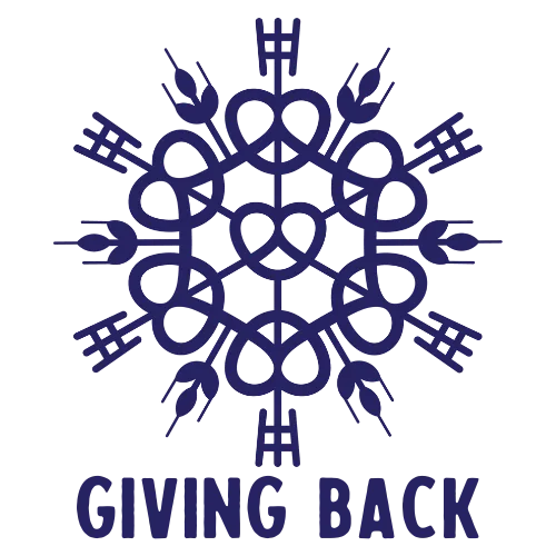 Giving Back Winterfest Button Snowflake Blue