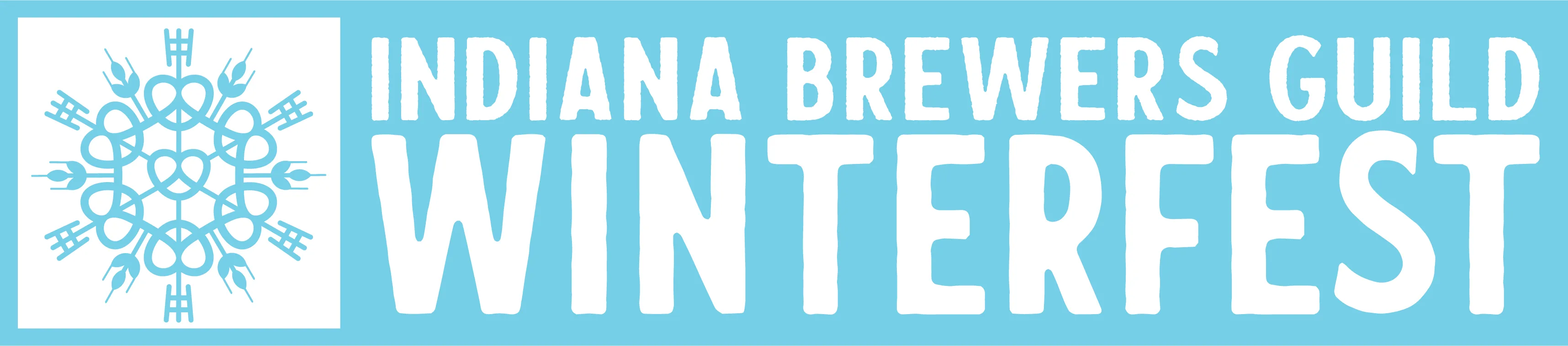 Indiana Brewers Guild Winterfest Banner Light Blue with White Snowflake